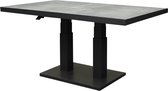 Table à manger lounge Pacific 140x85xH49-72 cm plateau céramique aluminium anthracite réglable en hauteur