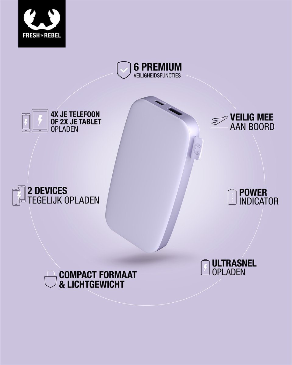 Fresh Powerbank 12000 mAh 20W PD Dreamy (EAN: ...3478) - afbeelding 3