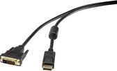Renkforce DisplayPort / DVI Adapterkabel DisplayPort stekker, DVI-D 24+1-polige stekker 0.50 m Zwart RF-3301148 Schroef
