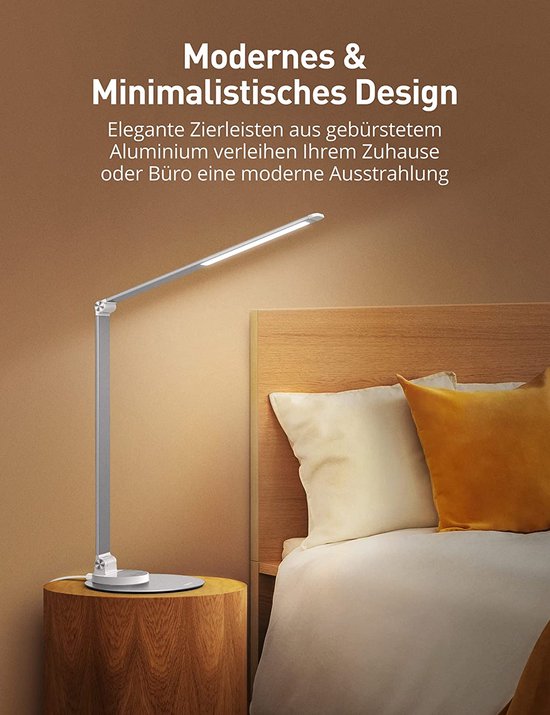 Bureaulamp - geschikt voor thuiskantoor - gemakkelijk in gebruik - helder licht - beter lezen en schrijven