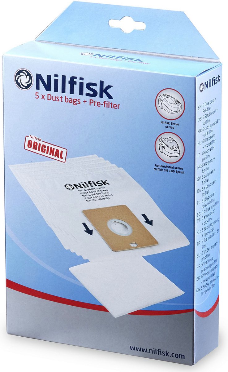 NILFISK - Bravo, Action serie - Stofzuigerzakken origineel