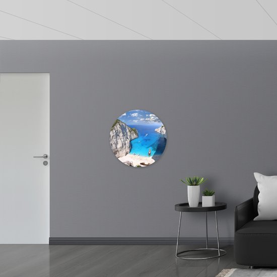 Dibond Muurcirkel - Bergen aan de Kust met Strand - 70x70 cm Foto op Aluminium Muurcirkel (met ophangsysteem)