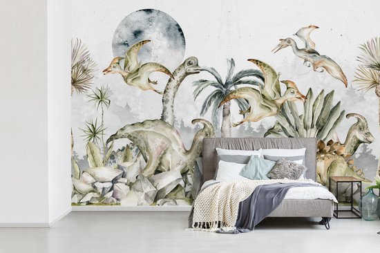 Papier Peint - Papier Peint Papier peint photo Dinosaurus - Enfants - Décoration Jungle - Largeur 390 cm x Hauteur 260 cm