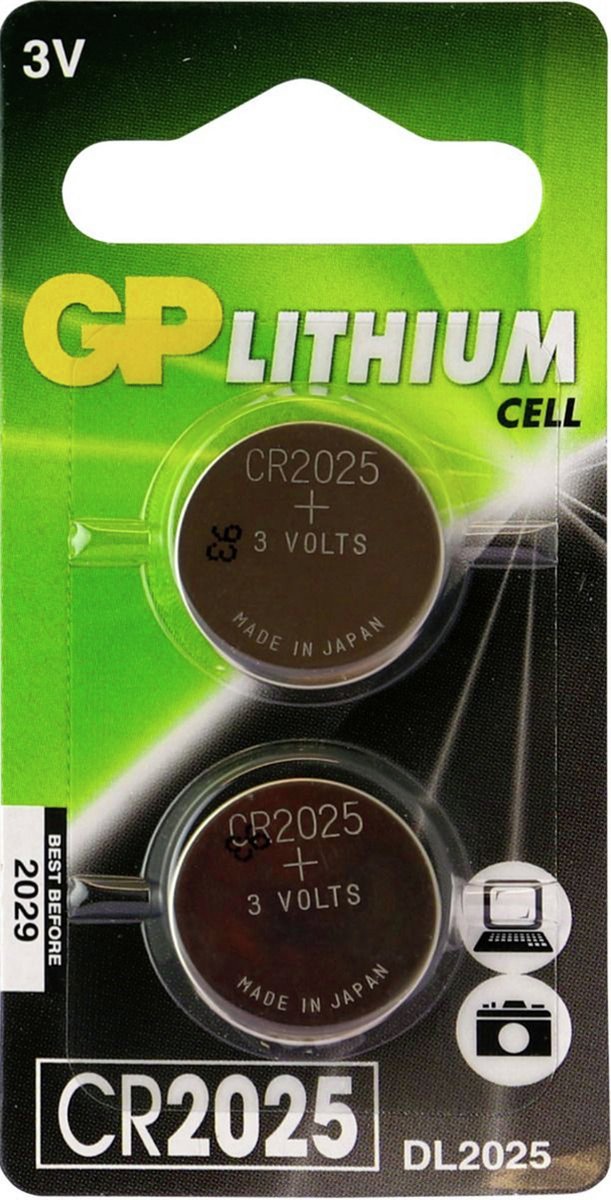 GP CR2025 2 stuks Knoopcel Lithium Batterij