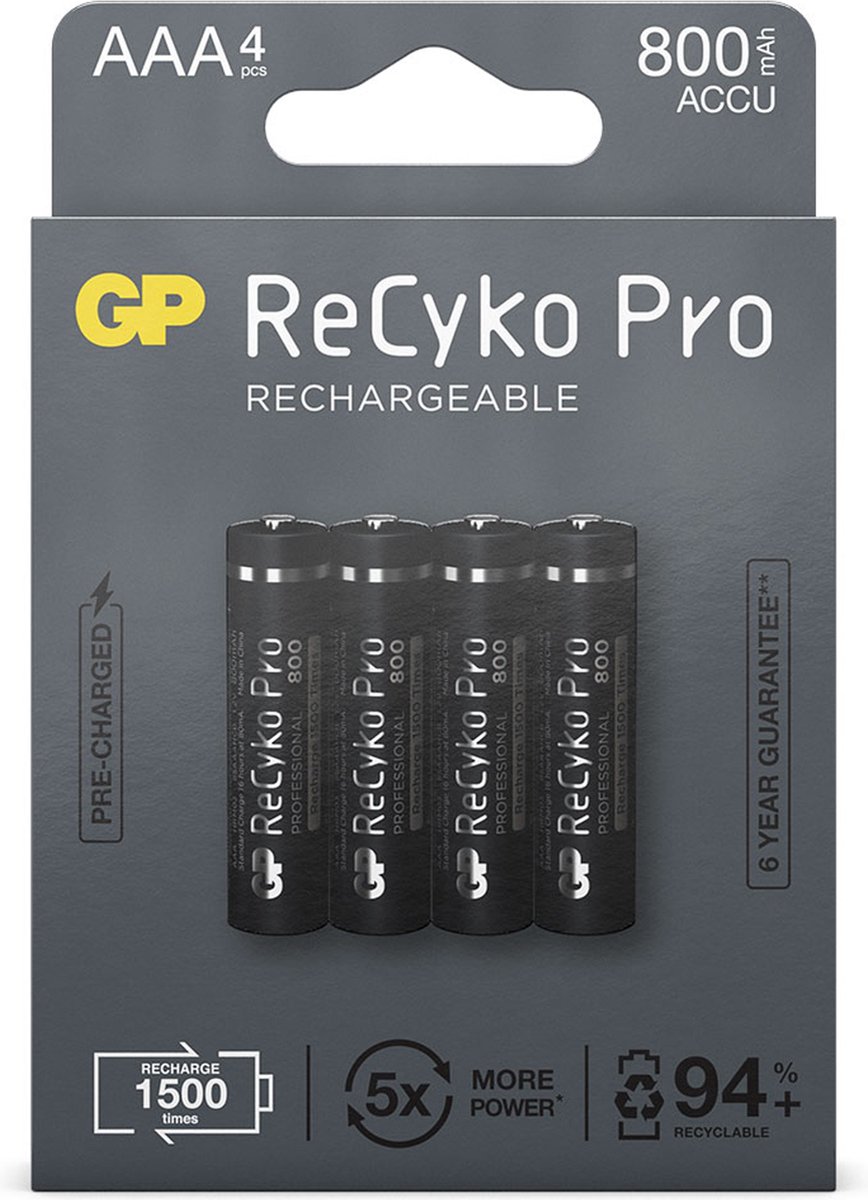 GP AAA ReCyko+ Oplaadbare Batterijen