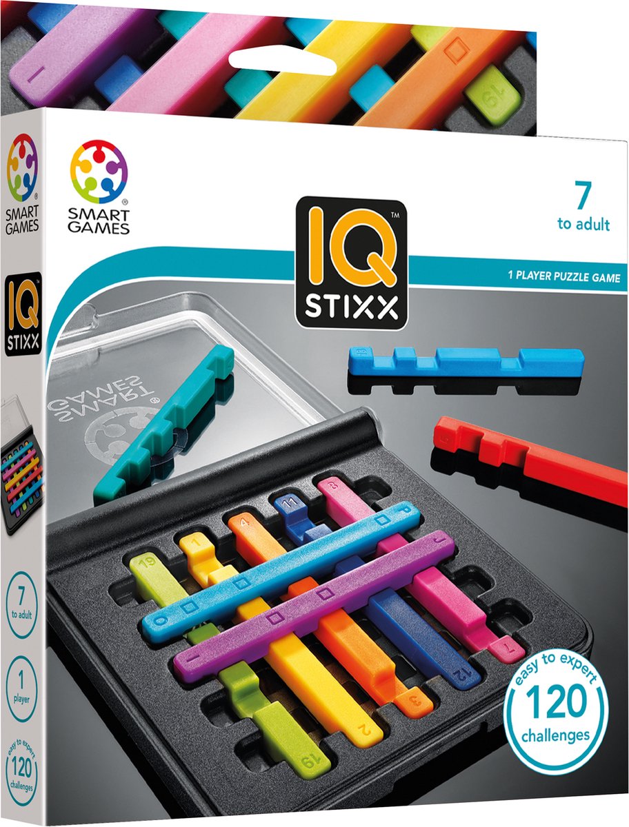 SmartGames - IQ Stixx - 120 opdrachten - puzzelspel voor kinderen en volwassenen - SmartGames