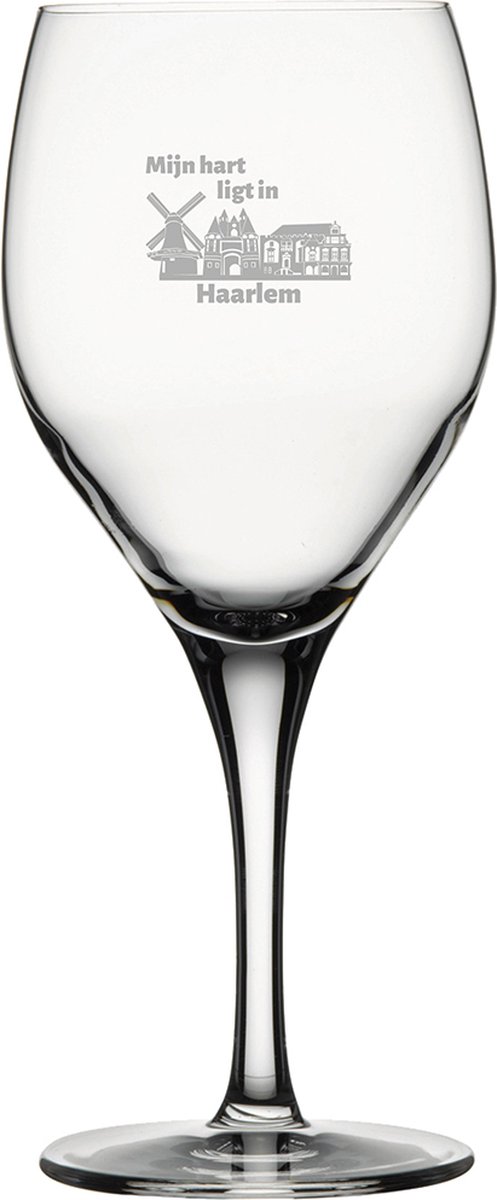 Gegraveerde Rode wijnglas 42,5cl Haarlem