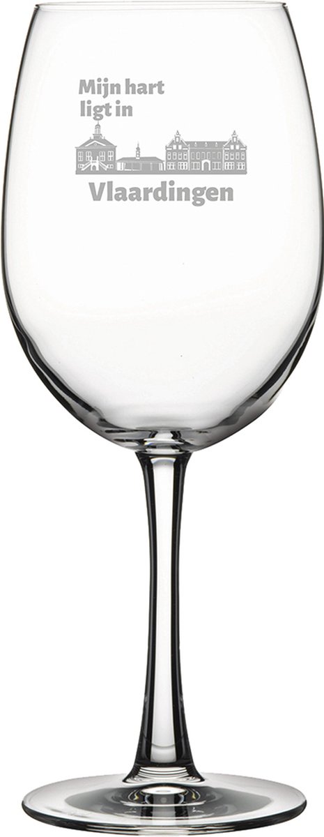 Gegraveerde Rode wijnglas 58cl Vlaardingen
