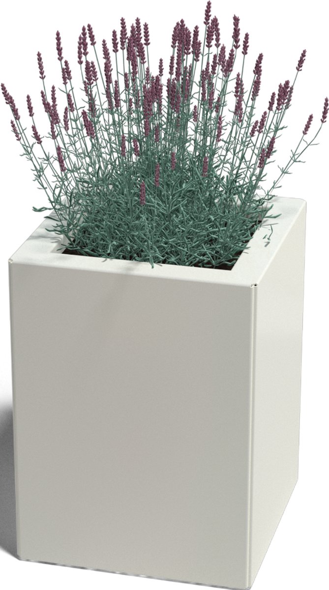 Gepoedercoat staal - plantenbak - Vierkant - 30x30x30cm - Antracietgrijs - Zonder bodem - MySteel