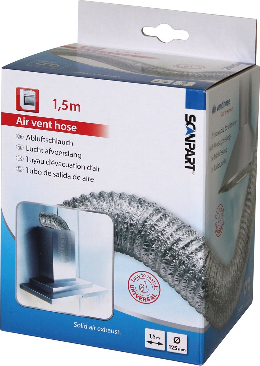 Scanpart Luchtafvoerslang 1,5 meter Aluminium