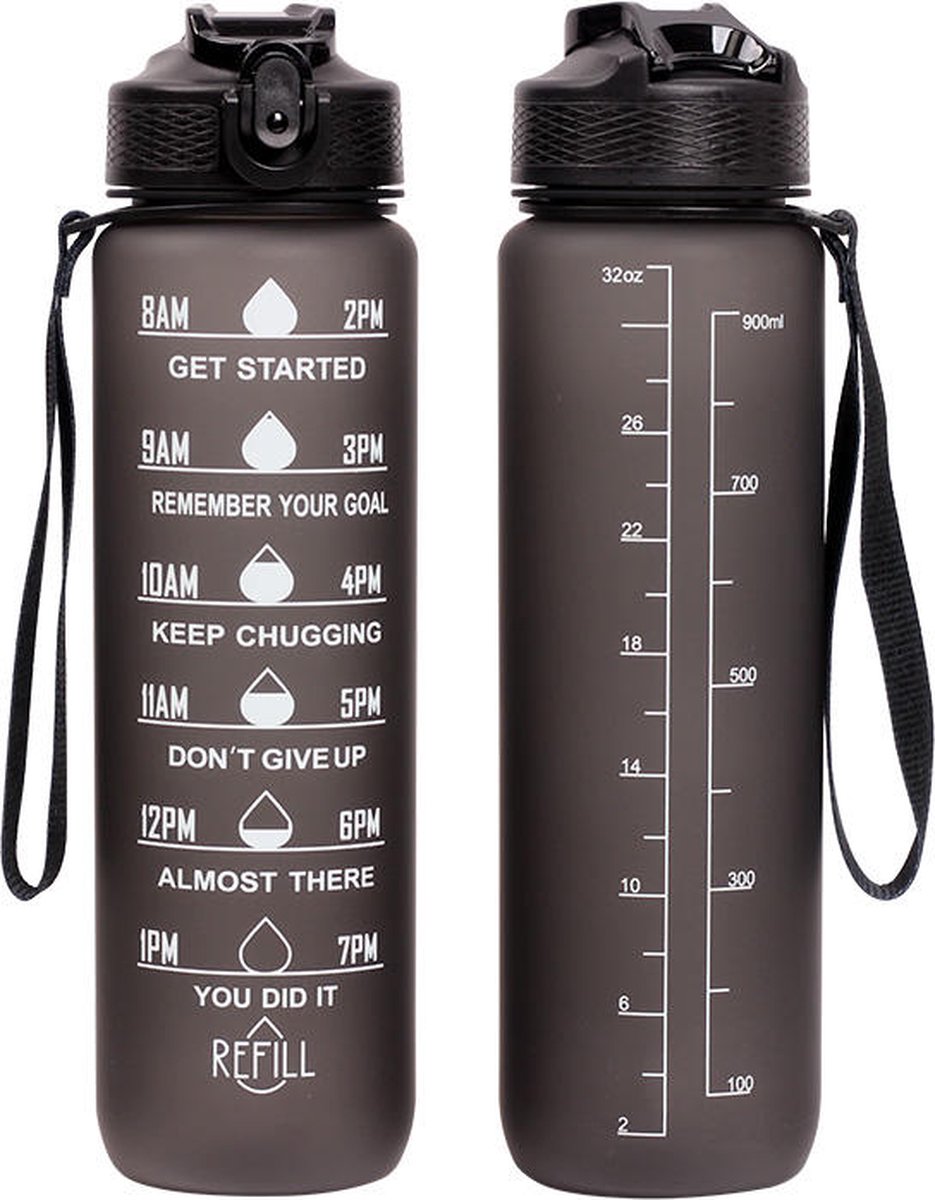 Lalafancy 900 ml Motivational Water Bottle with Time Mark, BPA-Free