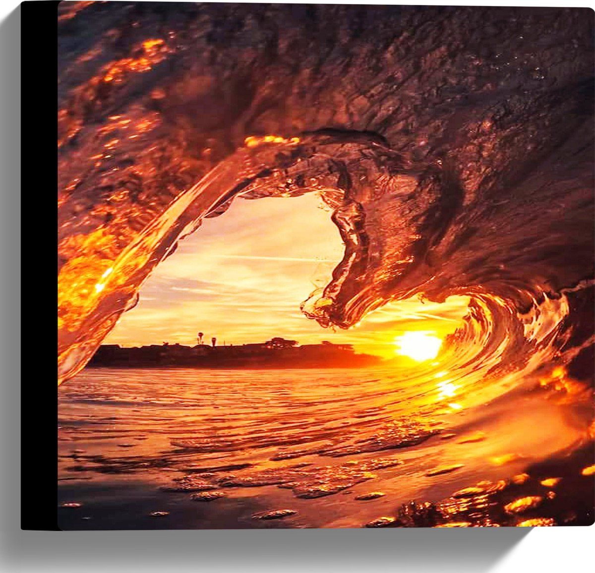 Tableau Toile ARTTOR – Océan Vague Et Soleil – 120x80 Cm – Décoration Murale