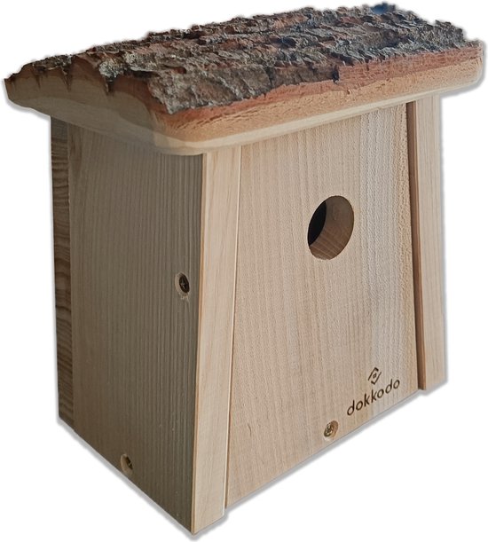 Dokkodo - Vogelhuisje - Uniek Nestkastje Koolmees met Natuurlijk Design - Mussen Nestkast
