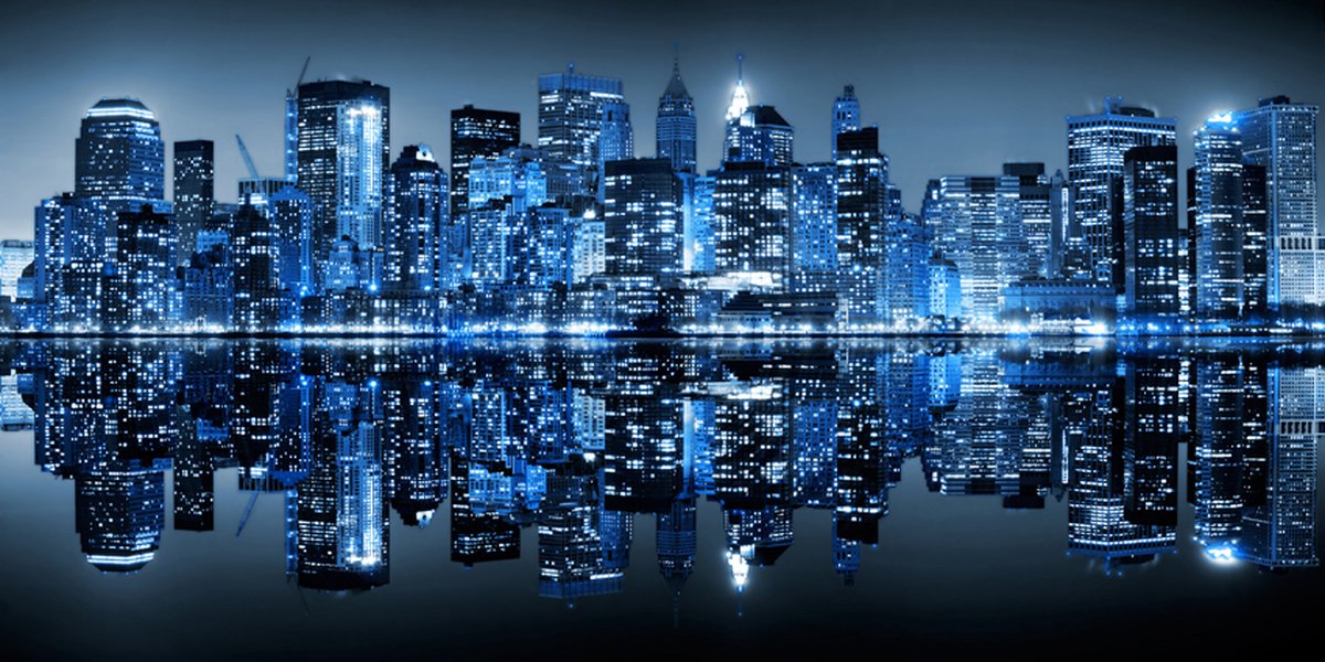 Fotobehang XXL - Ocean of lights - NYC.