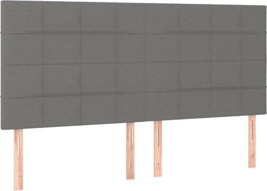 vidaXL de lit 4 pcs Gris foncé Tissu 90x5x78/88 cm