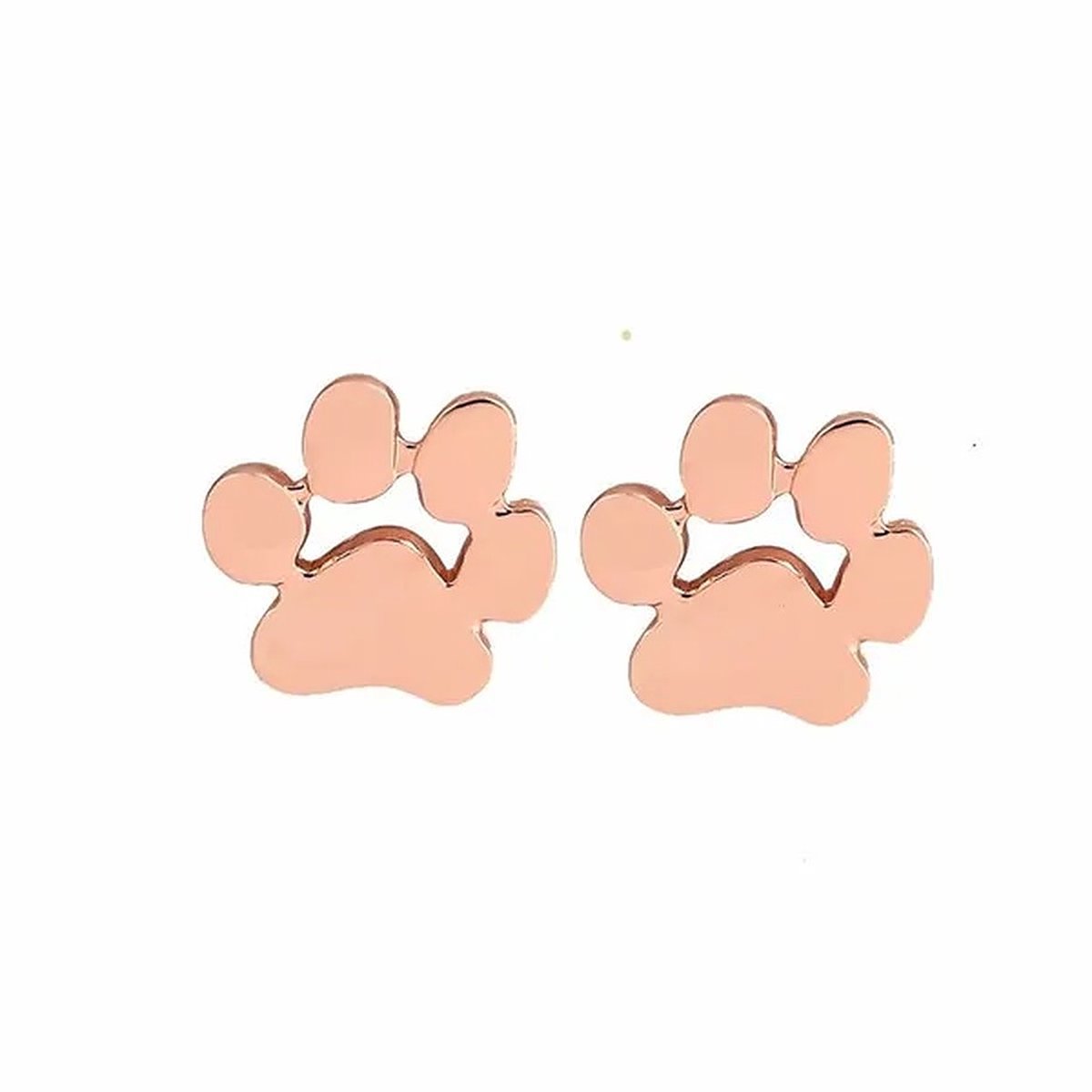 Oorbellen in de vorm van honden pootjes – rose goud