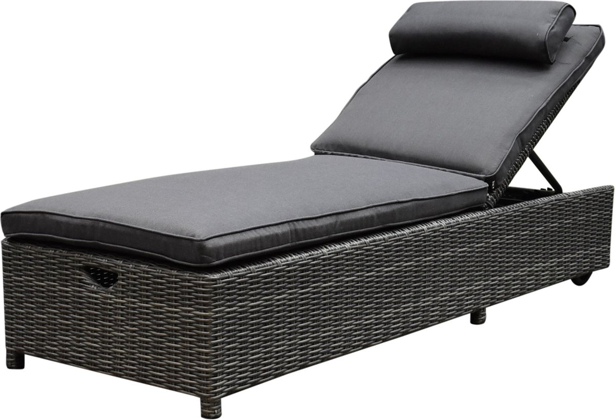 Thermen ligbed 189x65xH31 cm antraciet