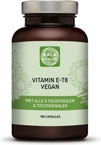 Vitamine E T8 Vegan - 180 capsules - Bevat alle 8 verschillende vormen van Vitamine E - Alle 8 tocotriënolen en tocopherolen - Kala Health