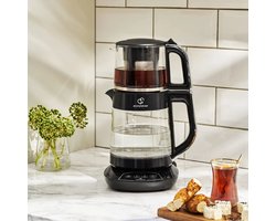 Karaca Caysever - Theepot Elektrisch -Theepot met spraak functie-Chrome - 1700 w