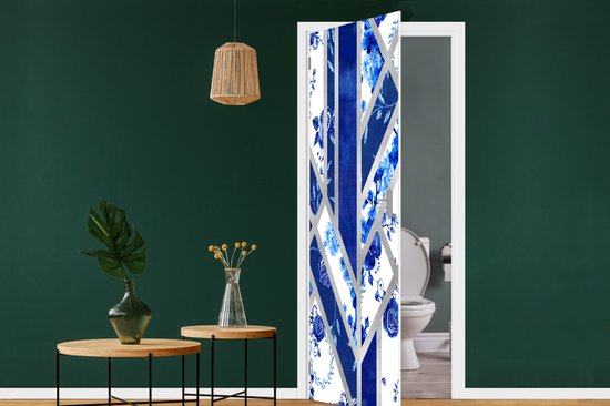 Deursticker Delfts blauw - Design - Luxe - 80x215 cm - Deurposter
