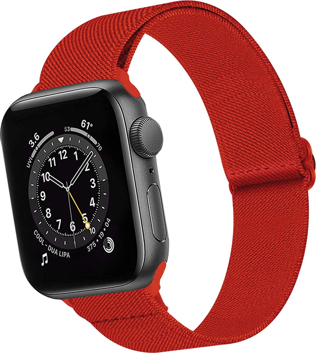 Nylon Bandje Geschikt voor Apple Watch 1-8 / SE (42/44/45) Bandje Stof - Horloge Band Verstelbare Gesp Polsband Geschikt voor Apple Watch 1-8 / SE (42/44/45) - Rood
