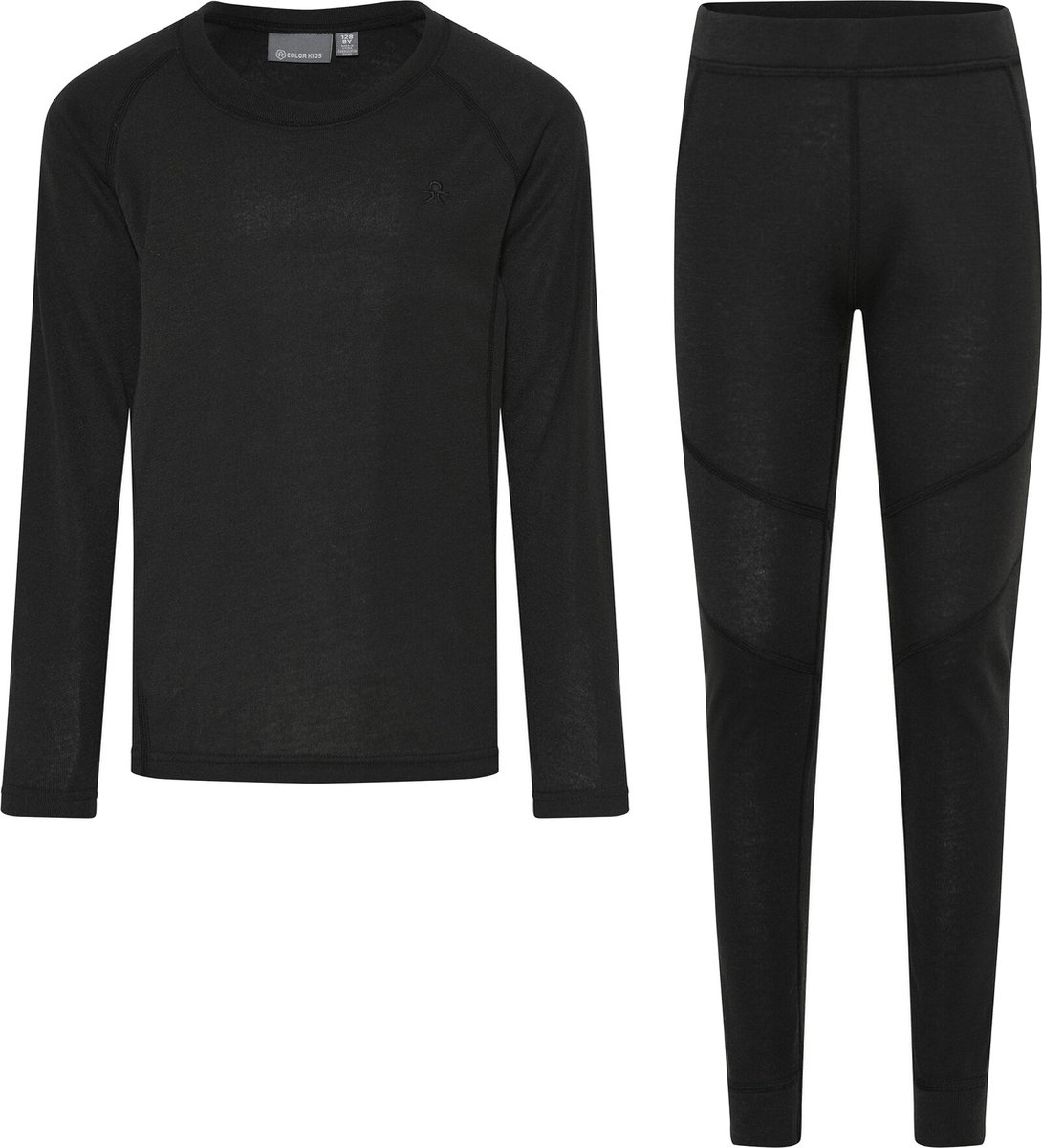 Color Kids - Ski-ondergoedset voor kinderen - Base layer - Twee-delig - Zwart - maat 104cm