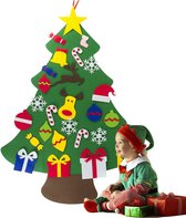 Sapin de Noël en feutre pour enfant - 95x70x75 cm - avec 26 décorations