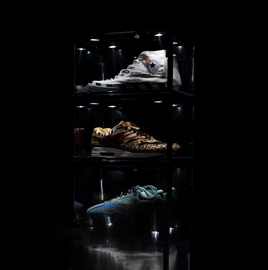 Trashurez Sneakerbox LED licht en voice controle + Adapter | zwart |  Schoenenrek |... | bol.com