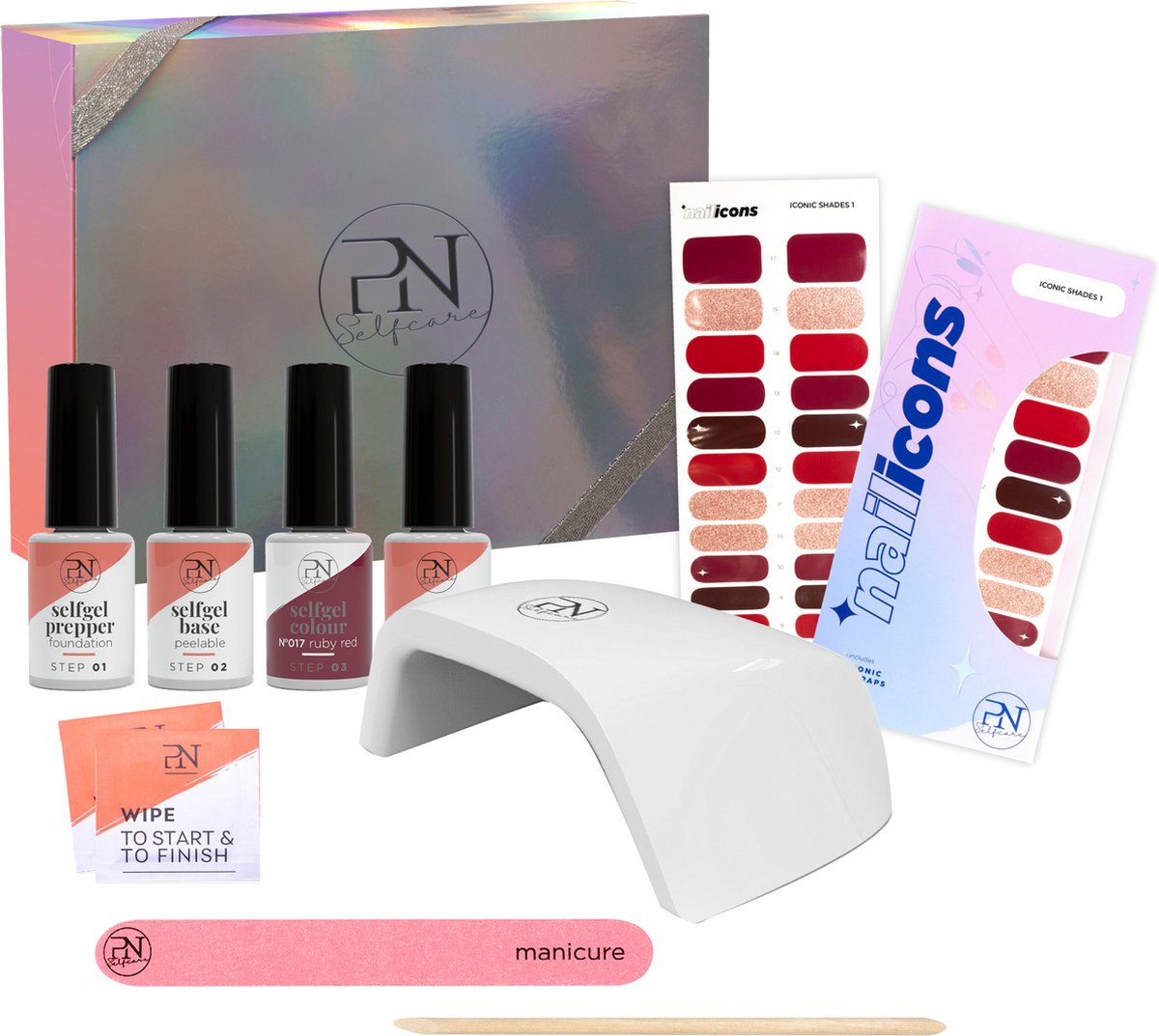 Goedkoopste PN Selfcare - Gellak Cadeauset - Starterspakket Ruby Red - Incl LED Lamp - Valentijn Cadeautje voor haar - Gellak - Geschenkverpakking - PN Selfgel