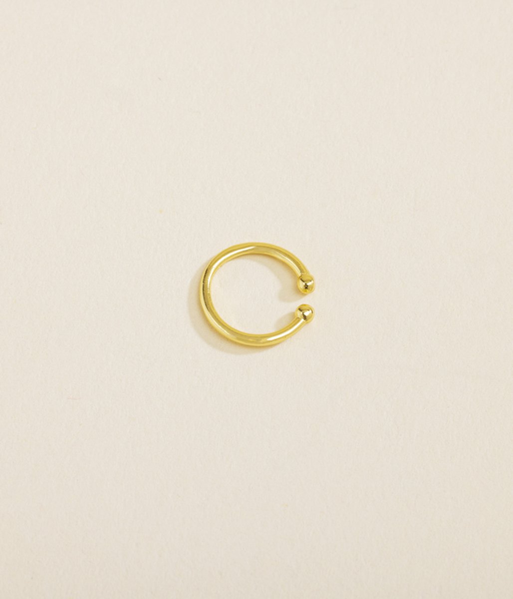 Rebelle Amsterdam - Gouden Ring Piercing Oorbel Basic - 18 Karaat Goud - Ear Cuff - Gold Plated - Sieraad - Oorbel Goud