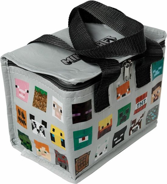 Puckator Petit sac isotherme lunch/six pack - 2 pcs - Impression Minecraft - 21 x 15 cm - 4,4 L