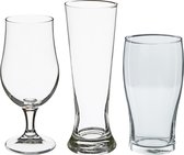 Secret de Gourmet Bierglazen set - pilsglazen/pint glazen/bierglazen op voet - 12x stuks