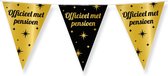 Paperdreams Vlaggenlijn - luxe pensioen feest/party - 10m - goud/zwart - folie