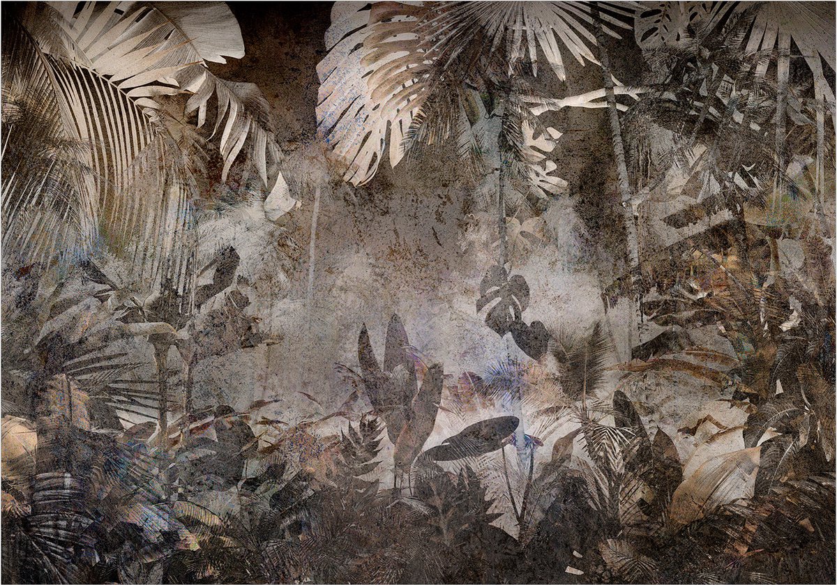 Fotobehangkoning - Behang - Vliesbehang - Fotobehang - Mysterious Jungle - 450 x 315 cm