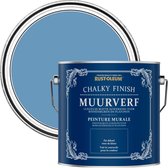 Rust-Oleum Blauw Chalky Finish Muurverf -  Korenbloemblauw 2,5L