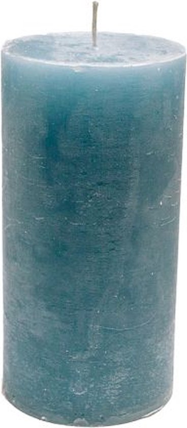 Stompkaars - licht blauw - 10x20cm - parafine - set van 3