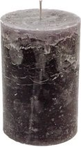 Bougie pilier Branded By - Aubergine - 10x15cm - paraffine - lot de 3