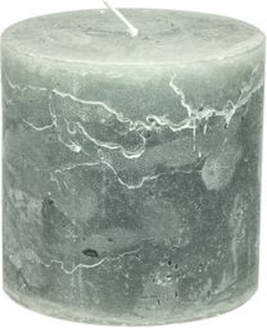 Bougie pilier Branded By - Grijs - 10x10cm - paraffine - lot de 3