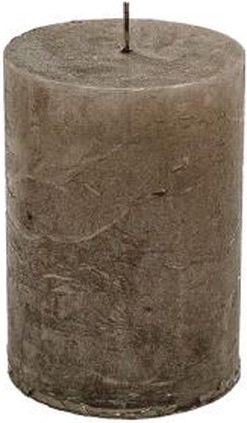Stompkaars - Metallic stone - 7x10 cm - parafine - set van 3