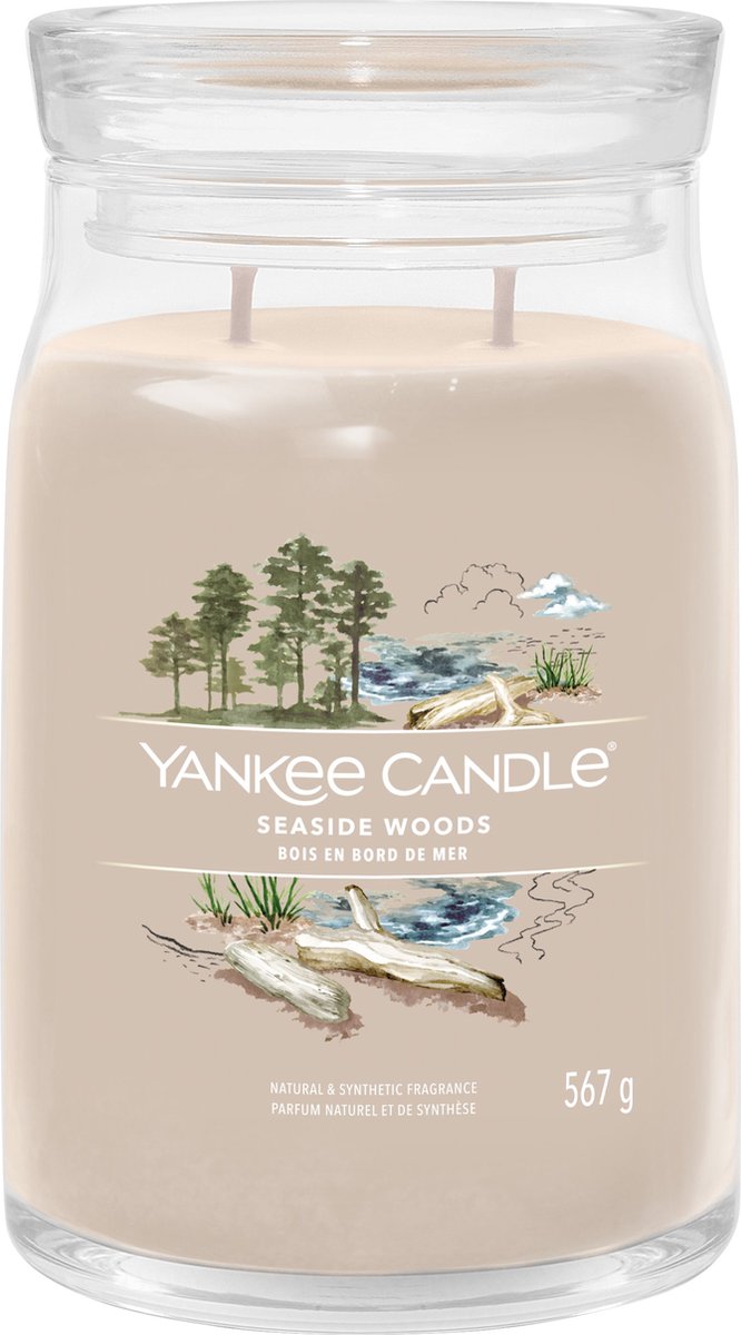 Yankee Candle Seaside Woods Large Jar Geurkaars - 90 branduren - twee lonten Beige