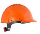 BBU CNG-600 ABS Industrile Veiligheidshelm - Verstelbaar met draaiknop - Leren sweatband - Oranje