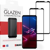 2-pack BMAX geschikt voor de Asus ROG Phone 5s Screenprotector - Full Cover - Gehard glas - Tempered glas - Asus screenprotectors 2 stuks - Telefoonglaasje - Beschermglas - Glasplaatje - Screensaver - Screen protector - Case friendly - Zwart