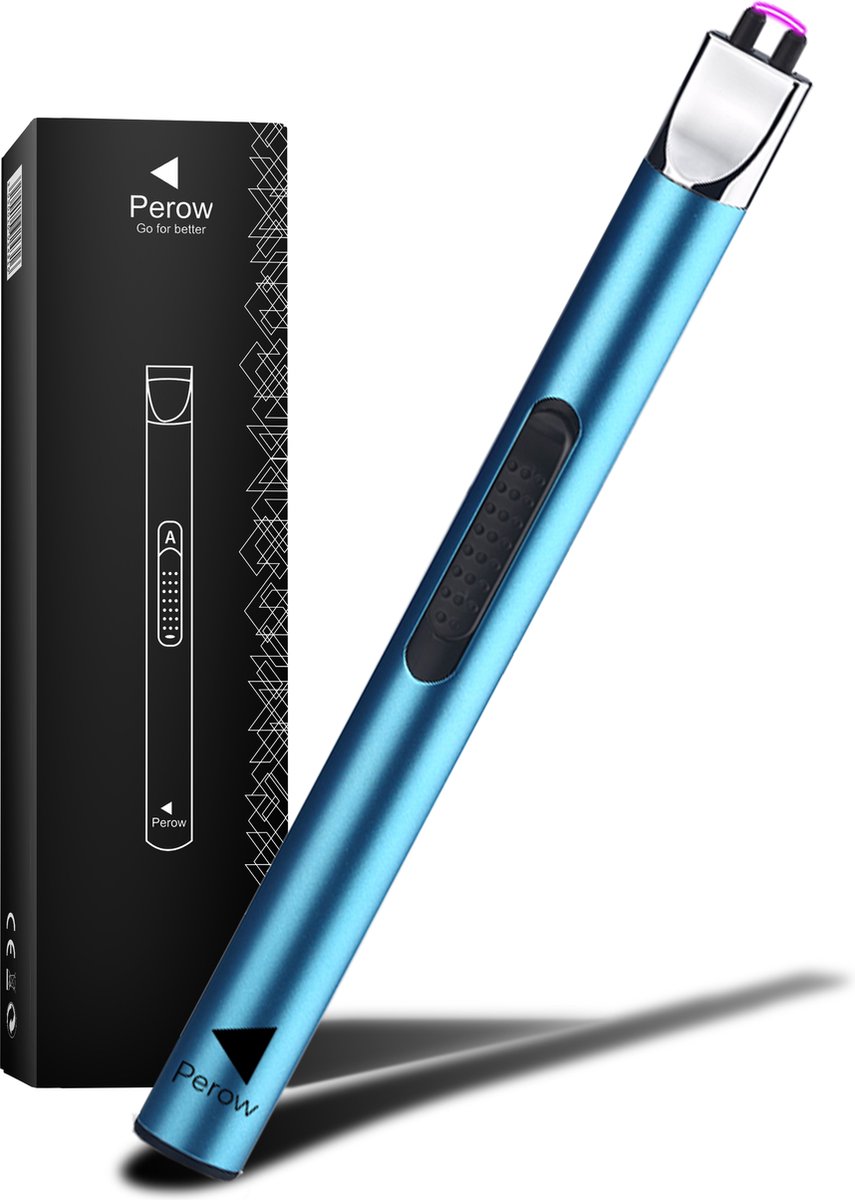 Goedkoopste Oplaadbare Lange Elektrische Aansteker - Duurzame Plasma Aansteker - Inclusief Cadeauverpakking - BBQ - Kaarsen - Blauw