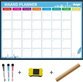 iBright Magnetisch whiteboard Weekplanner Maandplanner - A3 - Familieplanner - Incl stiften & wisser
