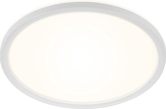 BRILONER Leuchten - Plafonnier de salle de bain à LED avec rétro-éclairage, IP44 Plafonnier de salle de bain à LED, ultra plat, lumière blanche neutre, blanc, 420x35 mm (DxH)