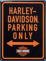 Harley-Davidson Parking Only Tinnen Bord Met Reliëf - 30 x 40 cm