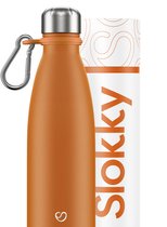 Slokky - Matte Orange Thermosfles & Karabijnhaak - 500ml