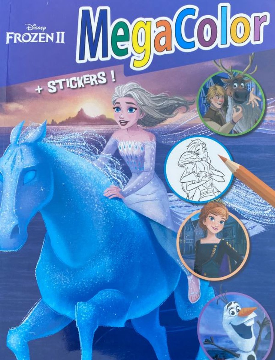 Disney Frozen II - MegaColor kleurboek + stickers geschikt voor kleurstiften en kleurpotloden