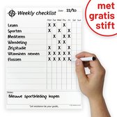 Weekly Checklist A4 - Zelfklevende Whiteboard sticker - Uitwisbaar & herschrijfbaar - Verhoog je productiviteit - Bouw aan je discipline & good habits - Handige dagelijkse takenlijst