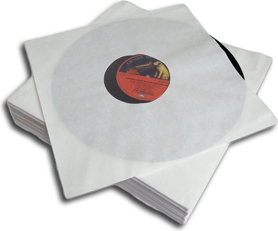 LP binnenhoezen DeLuxe wit met kunststof binnenvoering